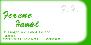 ferenc hampl business card